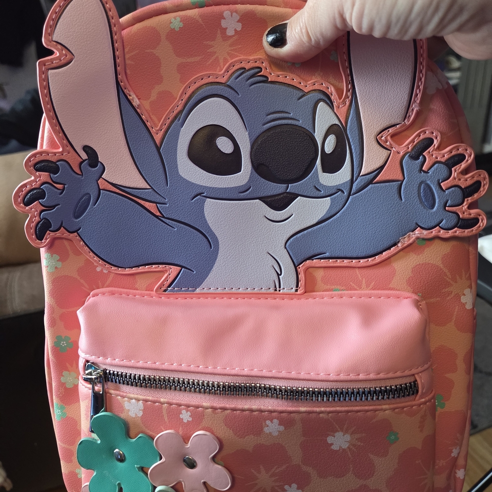 Stitch Pink Floral Mini Backpack